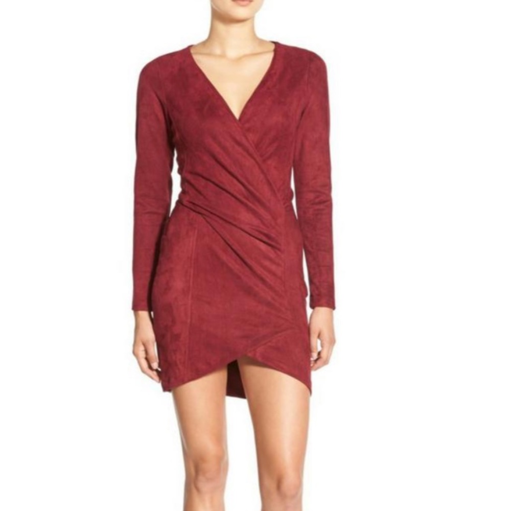 Missguided Suede Wrap Dress